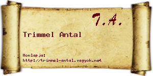 Trimmel Antal névjegykártya